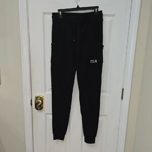 FILA Womans Black Sweatpants Size M Tall 30"